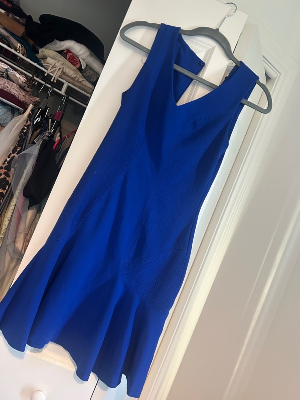 Diane Von Furstenburg Sleeveless Royal Blue Fit-and-Flare Dress